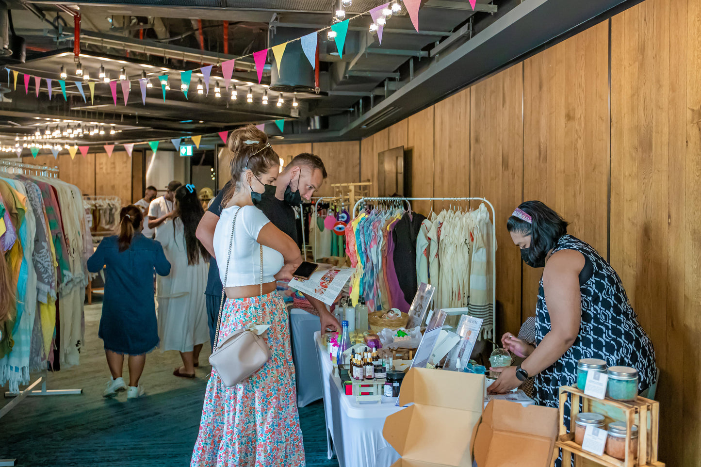 Ethical shopping at vegan market
