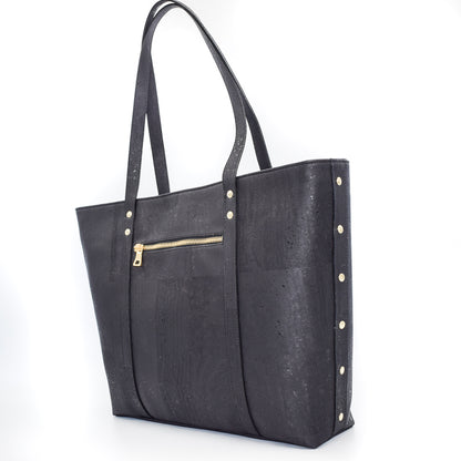 Not For Vegans Large Black Cork Tote Bag. This bag is made from cork leather and is vegan and cruelty free. 