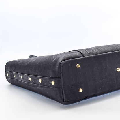 Not For Vegans Large Black Cork Tote Bag. This bag is made from cork leather and is vegan and cruelty free. 