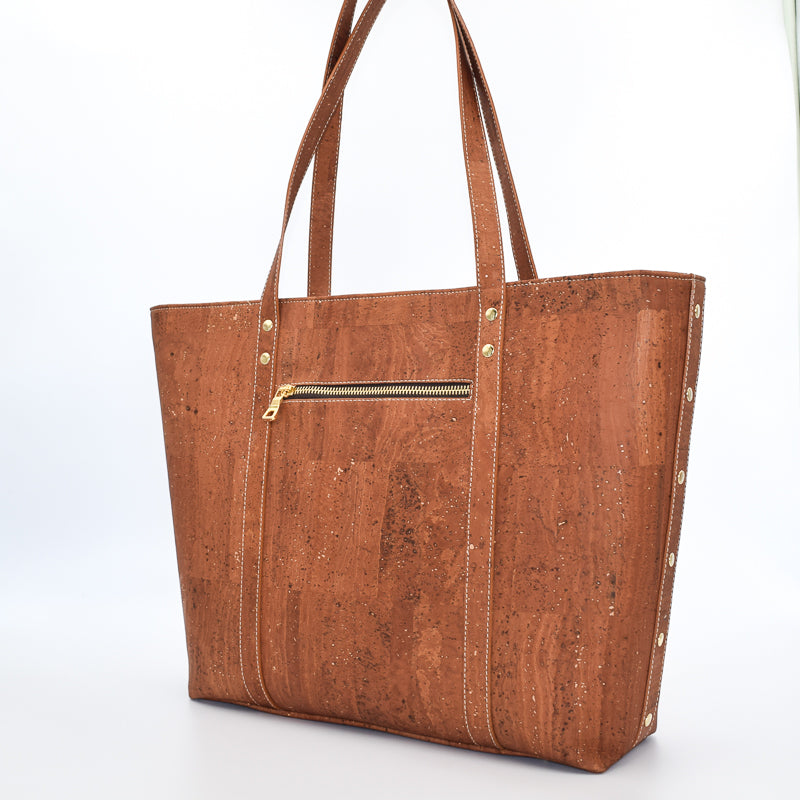 Not For Vegans Large Salted Caramel Cork Tote Bag. This bag is made from cork leather and is vegan and cruelty free.