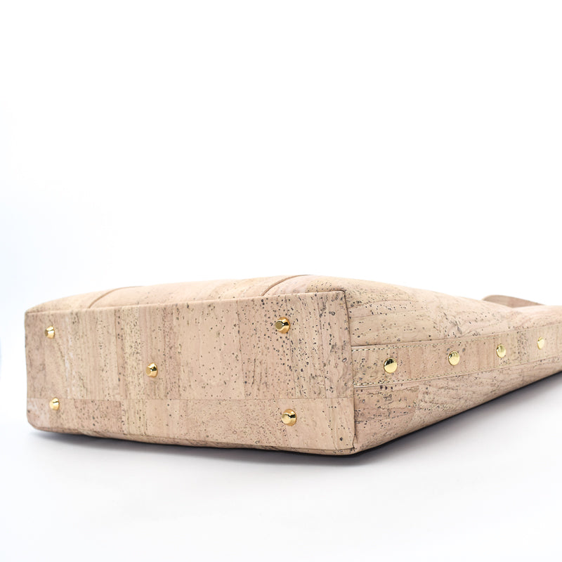 Not For Vegans Large Pearl White Cork Tote Bag. This bag is made from cork leather and is vegan and cruelty free.