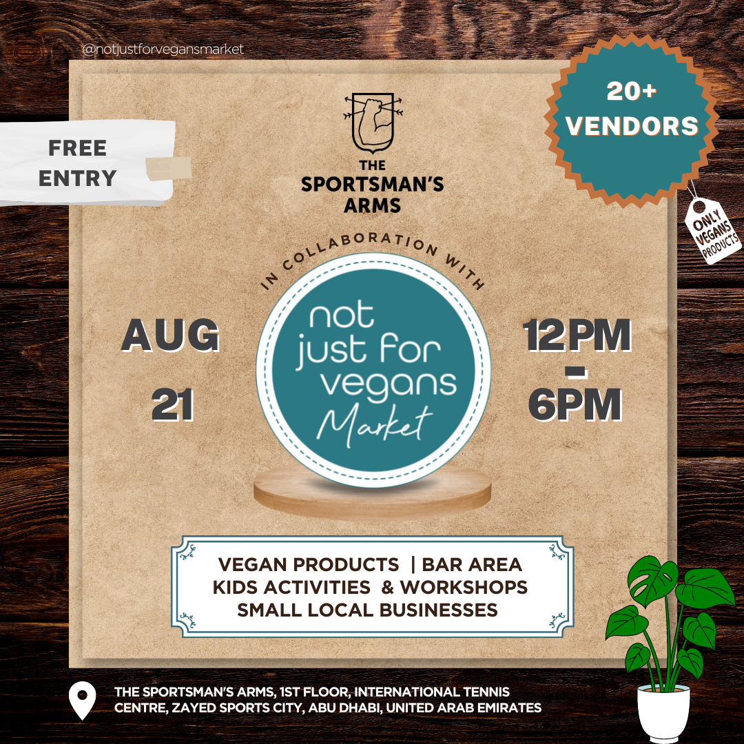 Not Just For Vegans Market in Abu Dhabi at The sportsman's Arms.