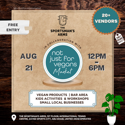 Not Just For Vegans Market in Abu Dhabi at The sportsman's Arms.