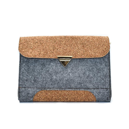 Vegan laptop case made from cork and cotton felt. Can be used for macbook pro and macbook air. Luxury design. 