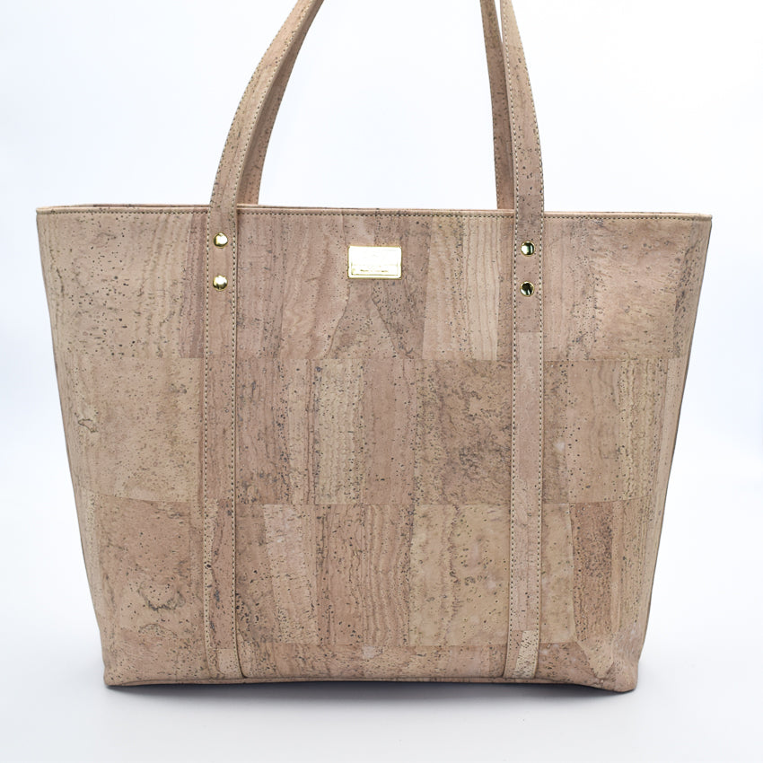 Not For Vegans Large Pearl White Cork Tote Bag. This bag is made from cork leather and is vegan and cruelty free.